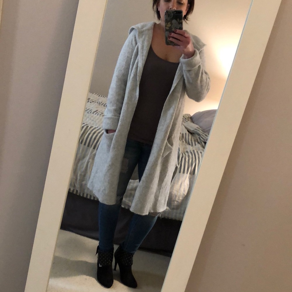 Gap Light Gray Open Front Cardigan/Duster